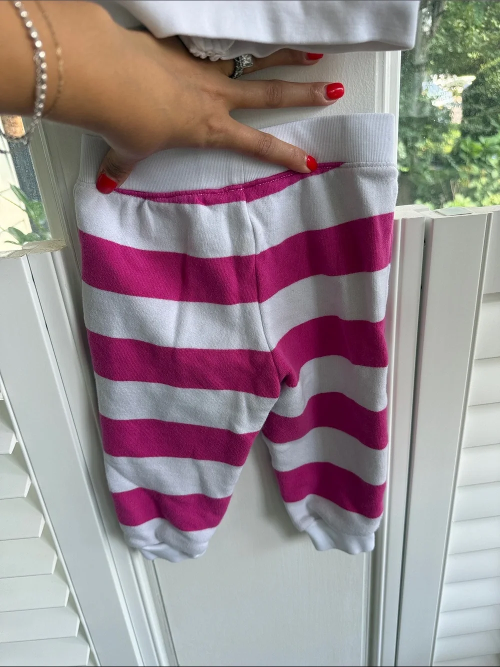 Ralph Lauren Hot Pink & White Striped Hoodie and Joggers Set 18M